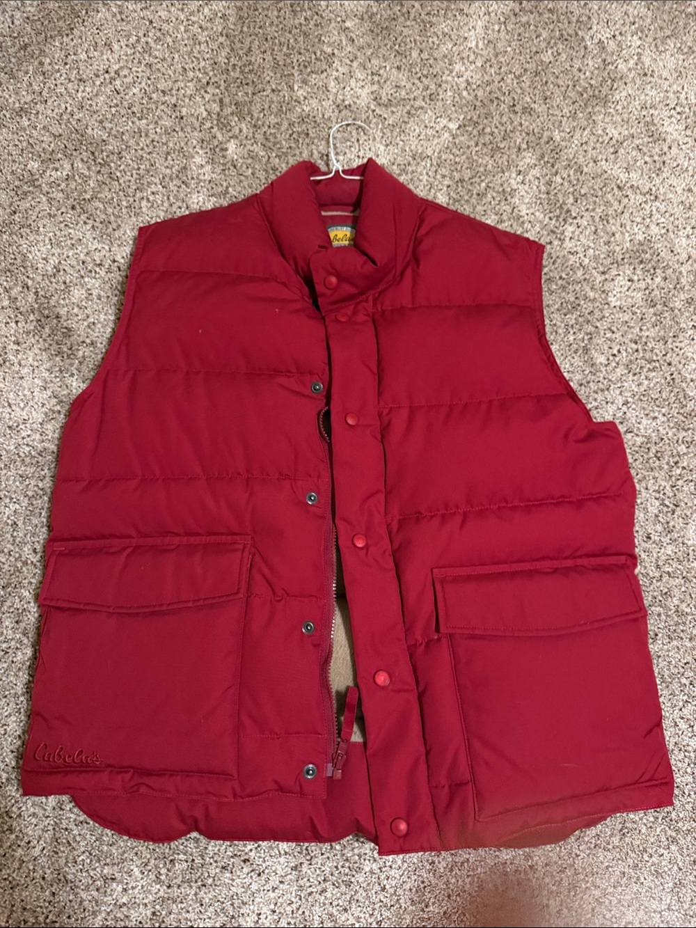 Cabela's Men's Red Quilted Down Puffer Vest